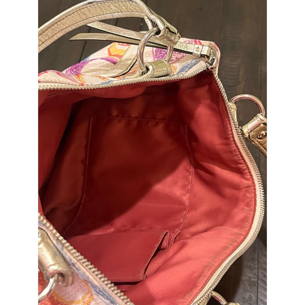 Coach Poppy Dream C Tote Multicolor with Gold Metallic Leather Trim Y2K - Picture 11 of 16